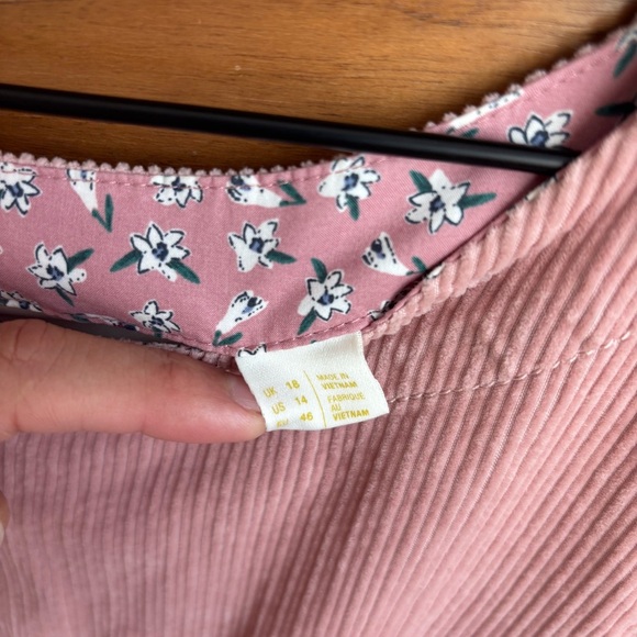 Maeve By Anthropologie pink flounced corduroy dress, Size 14 - Picture 7 of 13
